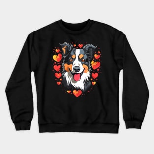 Border Collie Valentine Day Crewneck Sweatshirt